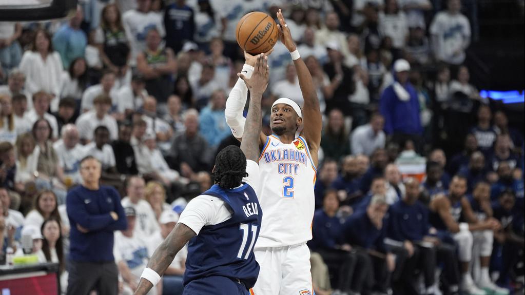 基爾謝奧斯阿歷山大攻入40分，協助雷霆以128:126擊敗木狼，場數領先3:1。(美聯社)