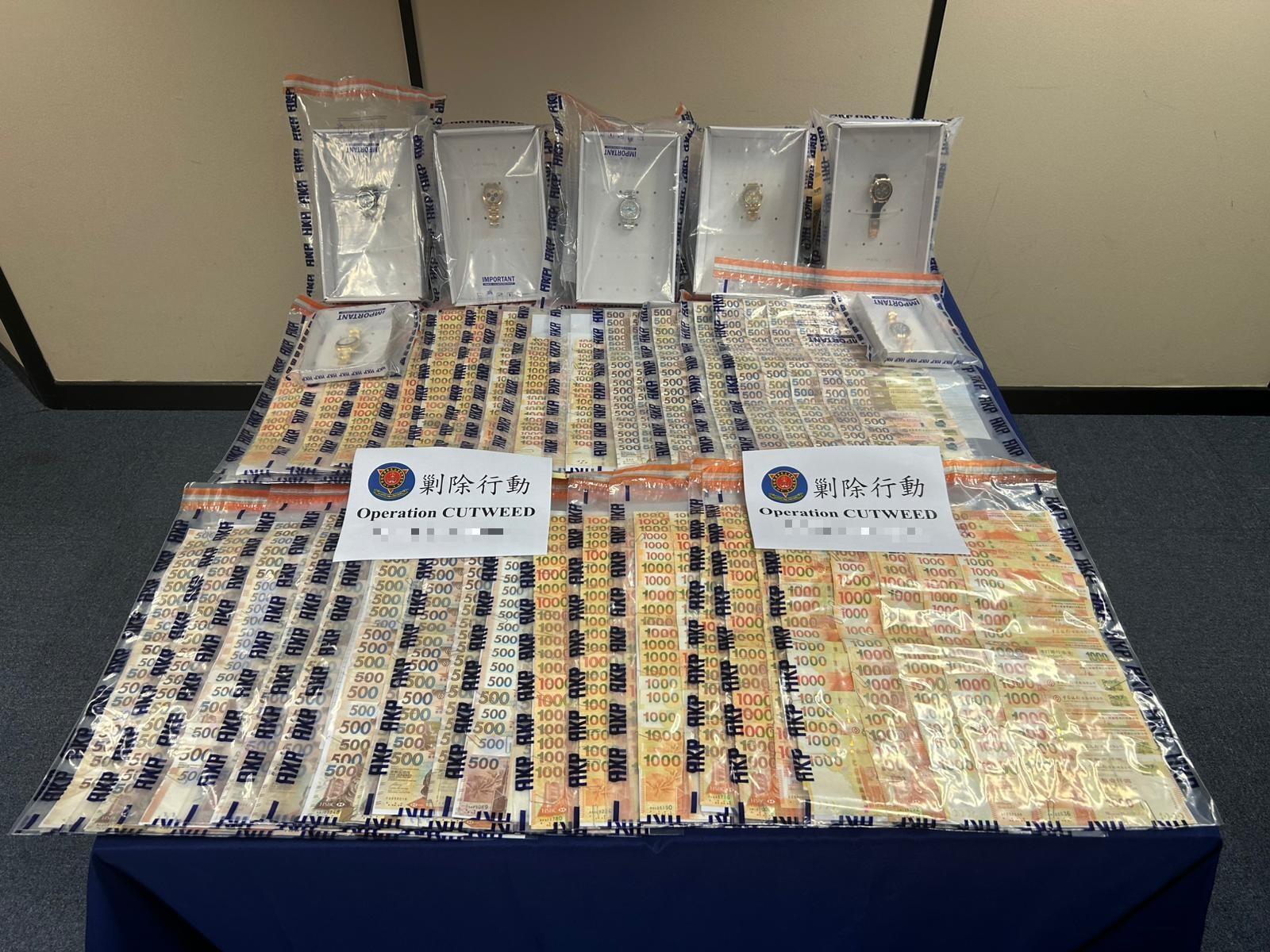 人員在全港多區展開代號「剿除」（CUTWEED）的反罪惡及反三合會行動。(警方圖片)