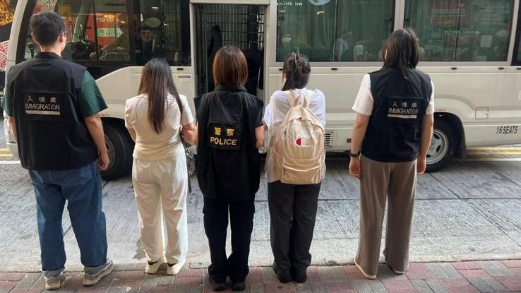 警方拘捕8名內地女子。