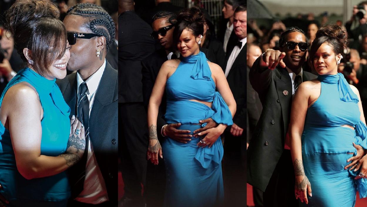 康城影展2025︱Rihanna懷上第三胎 孖男友A$AP Rocky紅氈上晒恩愛