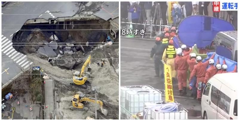 日本埼玉縣八潮市一路口1月28日因路陷，導致一架貨車跌落大坑，74歲貨車司機一直下落不明。事發至今超過3個月，埼玉縣政府今日宣布，在事故現場的下水道管道內發現一具遺體，確認是貨車司機(網上圖片)