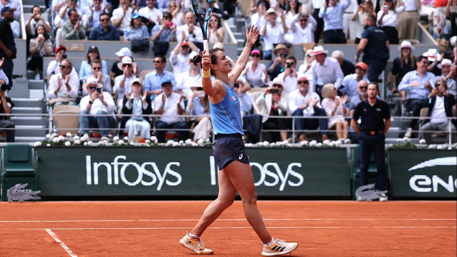 世界排名361的波絲安在法網擊敗3號種子碧古拉。(路透社)