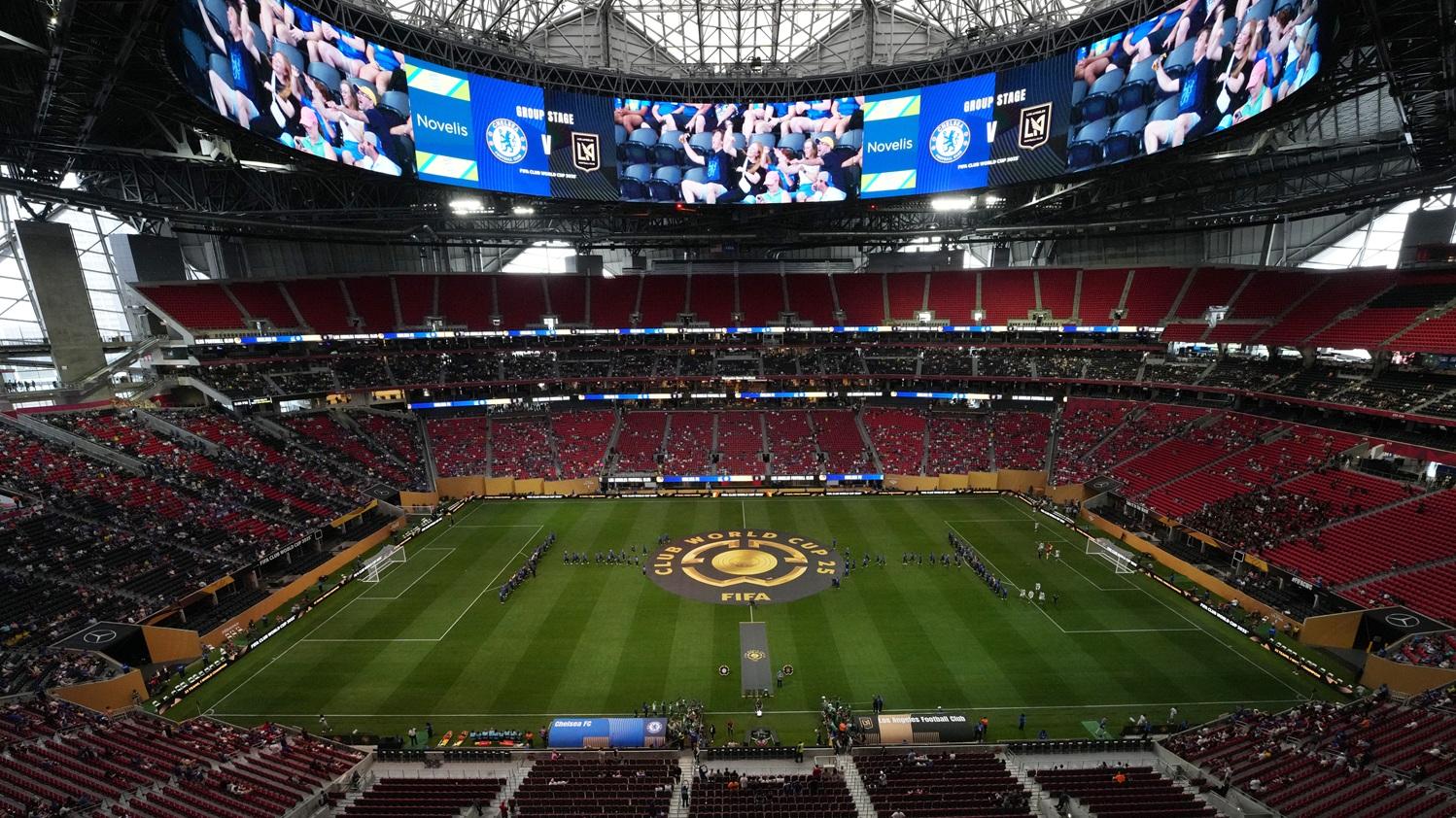 阿特蘭大的球場可容納約7萬球迷，不過入場人數就僅2.2萬。(路透社)