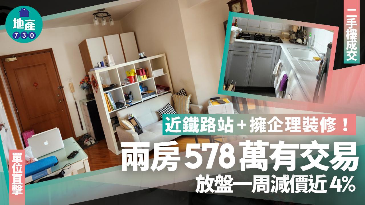 近鐵路站+擁企理裝修！兩房578萬賣出 放盤一周減價近4%(有圖)｜二手樓成交