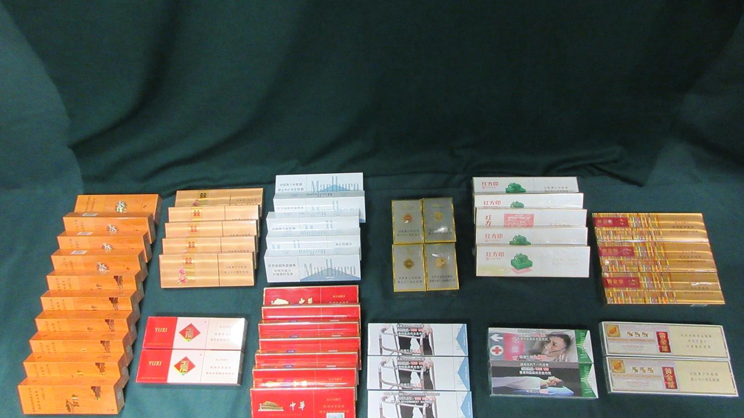 圖示檢獲的未完稅香煙。（政府新聞處圖片）