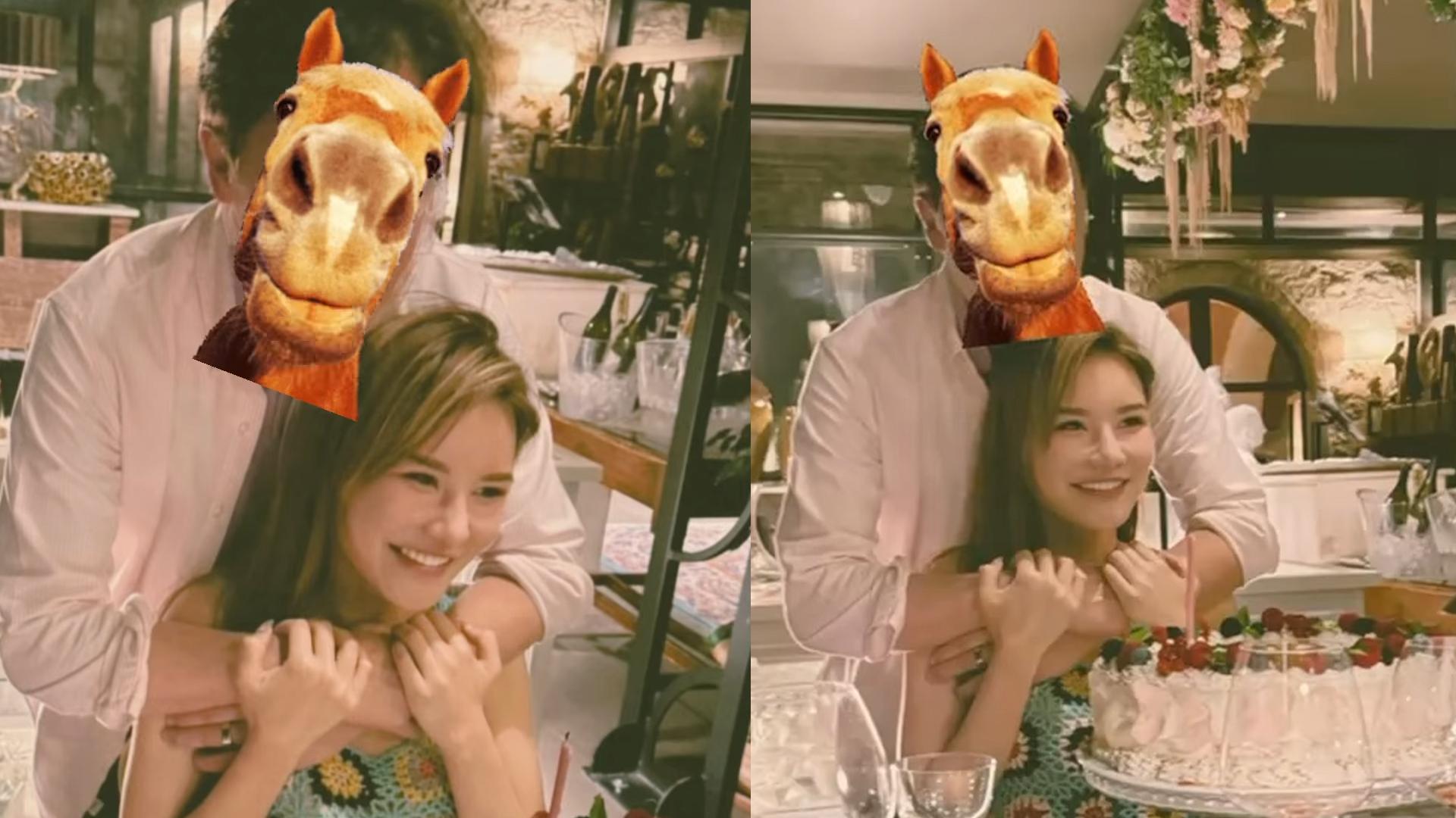 五索35歲生日與馬清鏗慶祝 男方戴住戒指從後攬到實