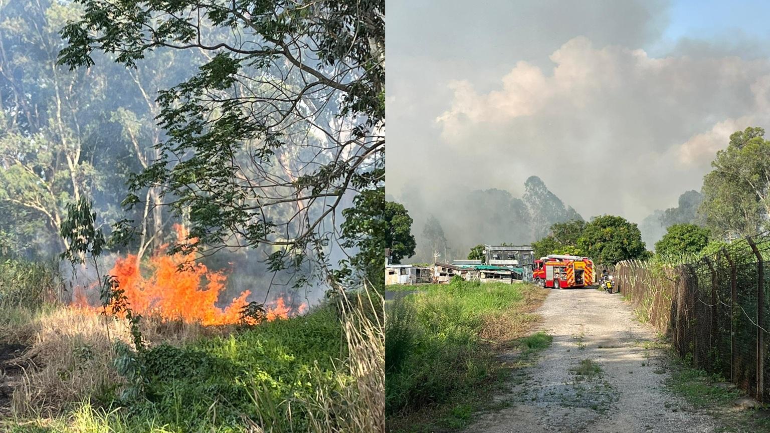 元朗南生圍發生火警。（fb「元朗區議員何曉雯」圖片）