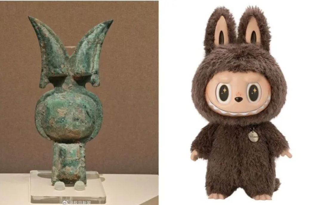 中國潮流毛絨玩具Labubu風靡全球，有內地網民周一（16日）發文稱，河南洛陽博物館內一件東周青銅器展品，外形酷似Labubu，引發社交平台熱議。據介紹，該件青銅器展品名為「銅當盧」，年代為春秋（公元前770年-公元前476年），距今已有2000多年歷史。