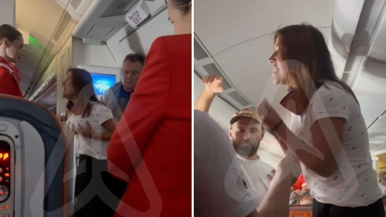 女子雙手托胸向空服員聲稱「屁股痛、胸部痛」，要求upgrade至商務客位，又同其他乘客爭執。(互聯網)