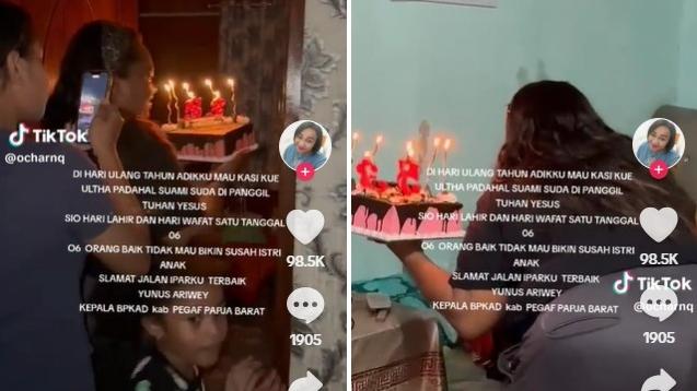 妻子笑著捧蛋糕為丈夫驚喜慶生，試著喚醒他時卻發現已沒有氣息。(互聯網)