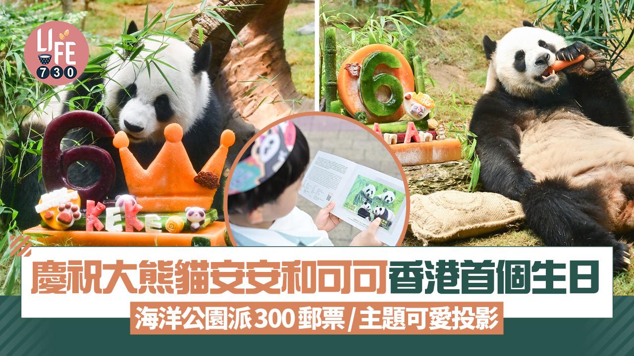 慶祝大熊貓安安可可香港首個生日 海洋公園派300郵票/主題可愛投影