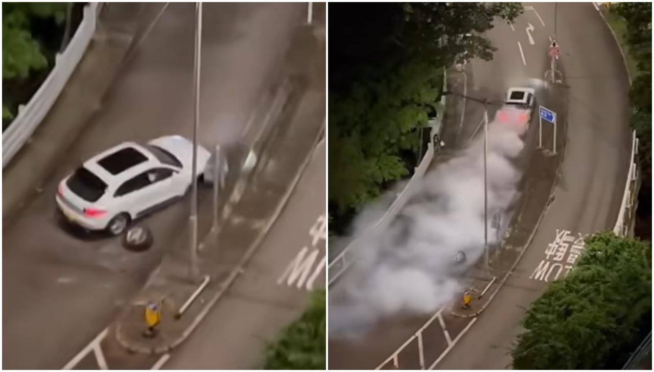 淺水灣保時捷自炒甩轆狂噴白煙 司機強行駛走 網民：咁型得唔得㗎