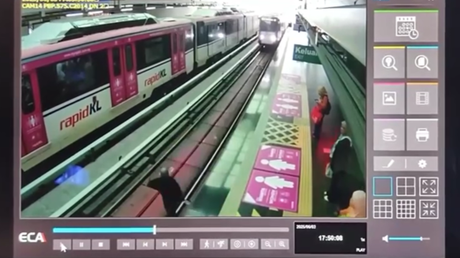 台男在馬來西亞墮軌亡。（圖／翻攝自影片分享網站Dailymotion）