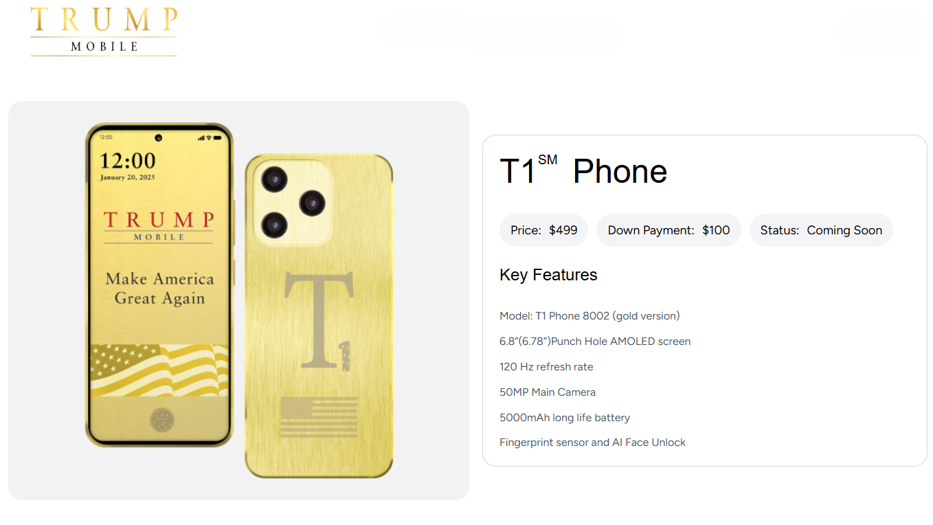 特朗普集團推出Trump Mobile服務及自家手機　媒體指不可能全美國製