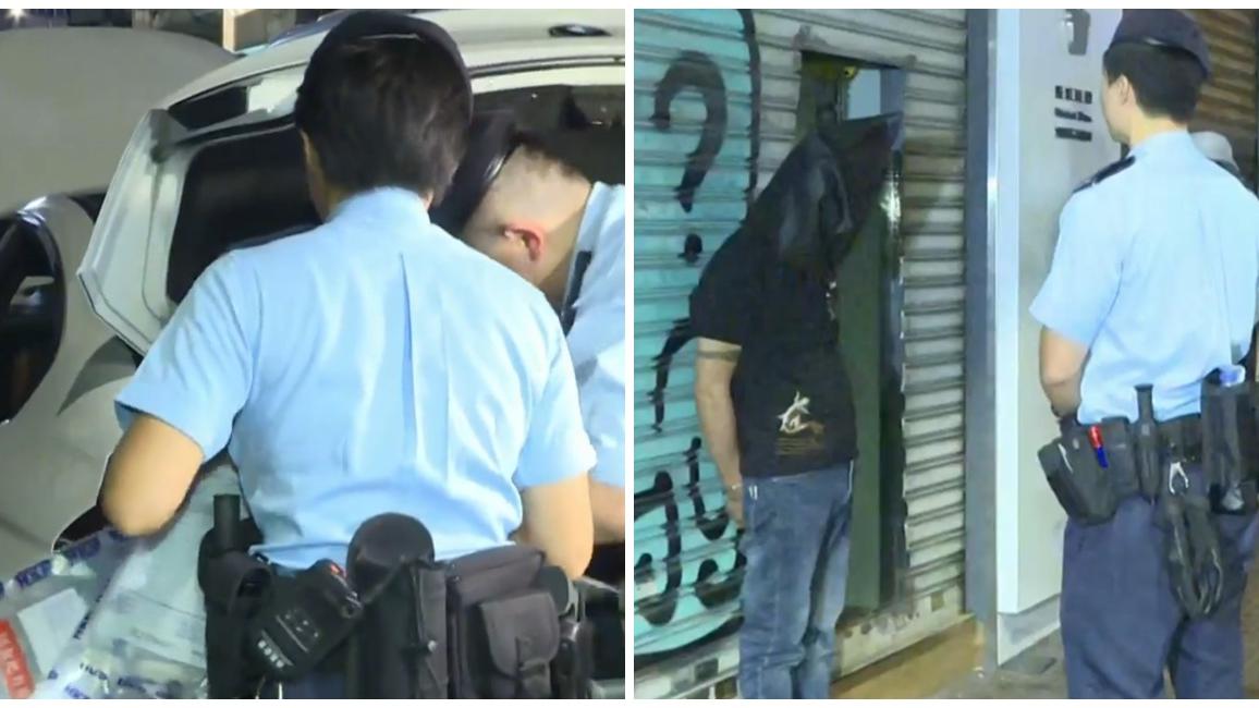 旺角寶馬停影線遇查，檢攻擊性武器及毒品拘4男女。(有線新聞)
