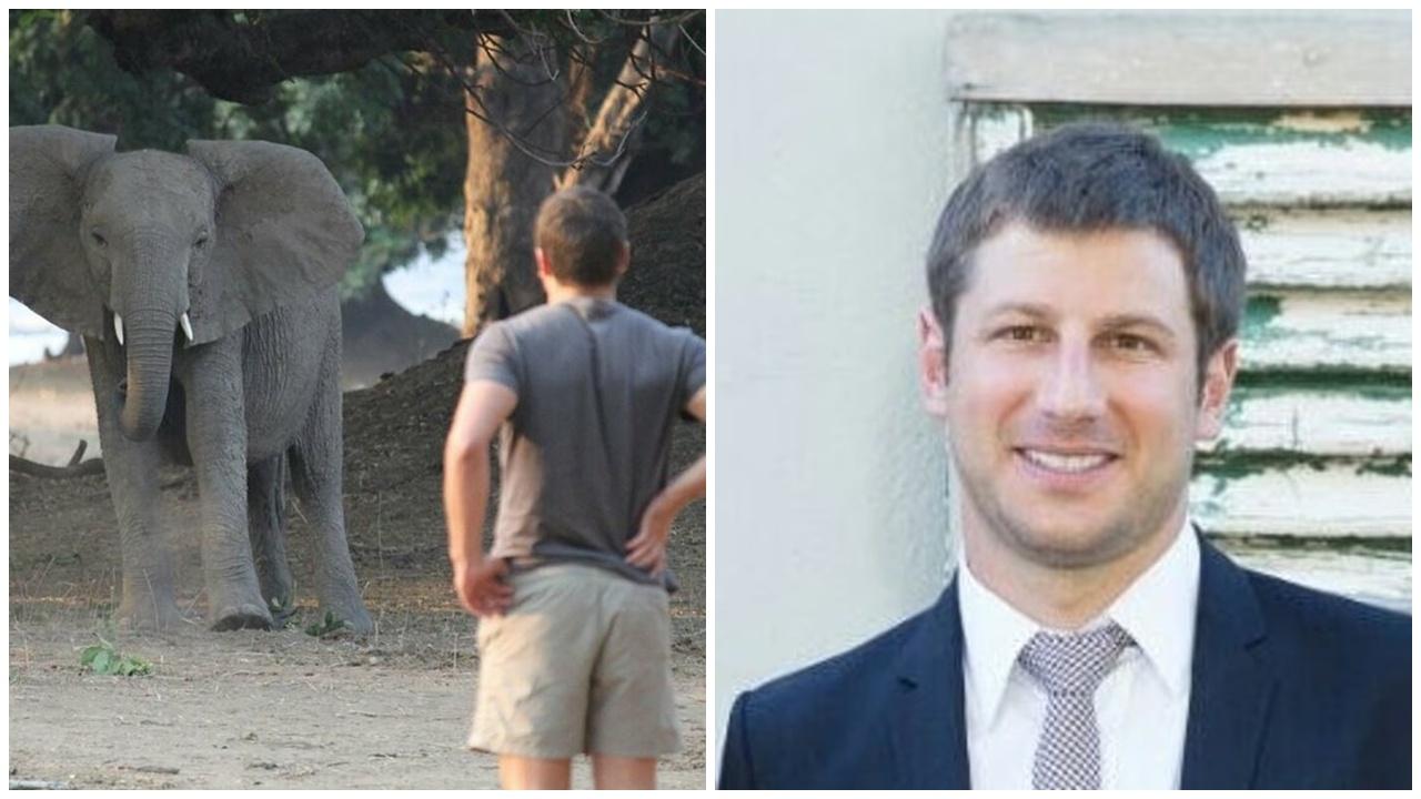 39歲富翁被大象踐踏30秒踩死，遺妻及3年幼兒子。(X)