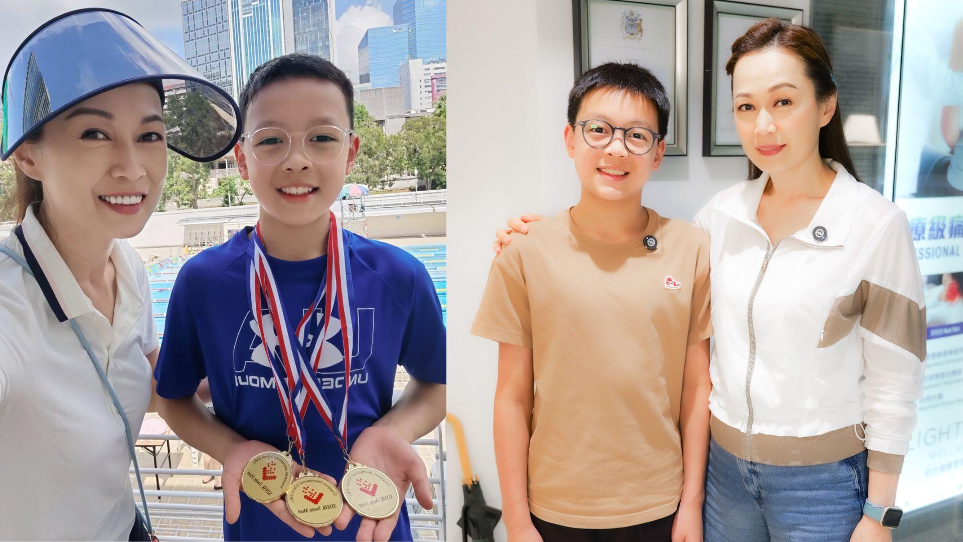 姚瑩瑩孖餅印囝囝拍廣告 14歲Evan係游泳健將