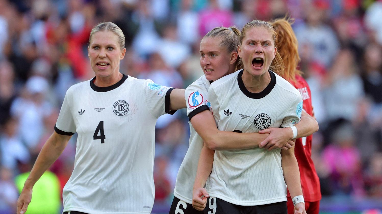 德國女足2:1反勝丹麥，與瑞典雙雙出線。(路透社)