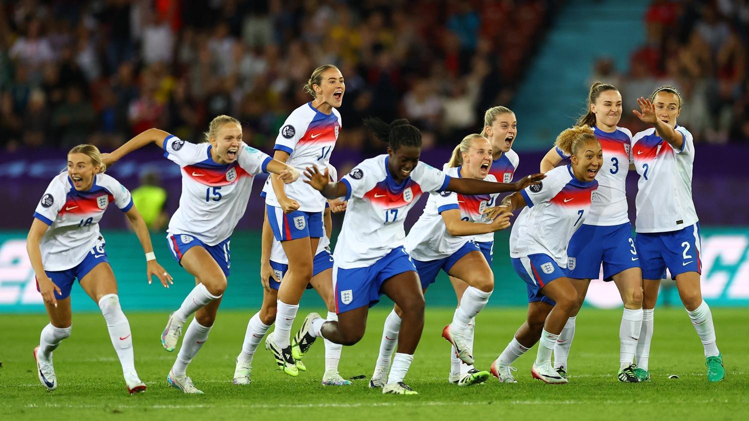 英格蘭女足在八強互射12碼淘汰瑞典晉級。(路透社)