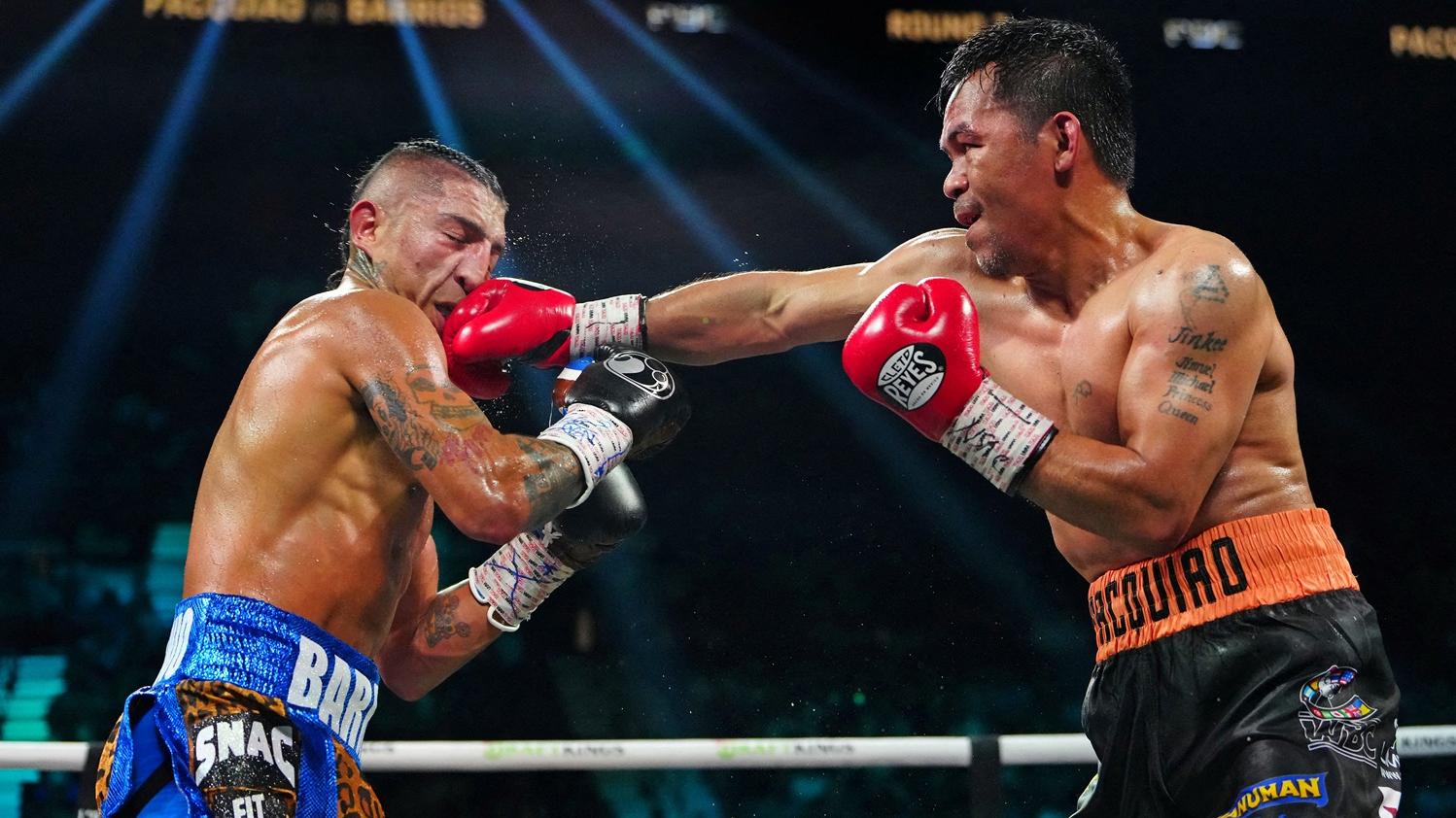 菲律賓拳王帕奎奧，復出與現任金腰帶得主的巴里奧斯對戰。(美聯社)