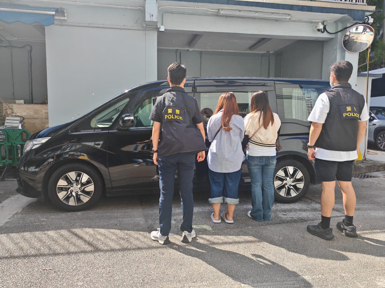 警深水埗掃黃，拘兩泰籍女檢潤滑劑安全套。(警方圖片)