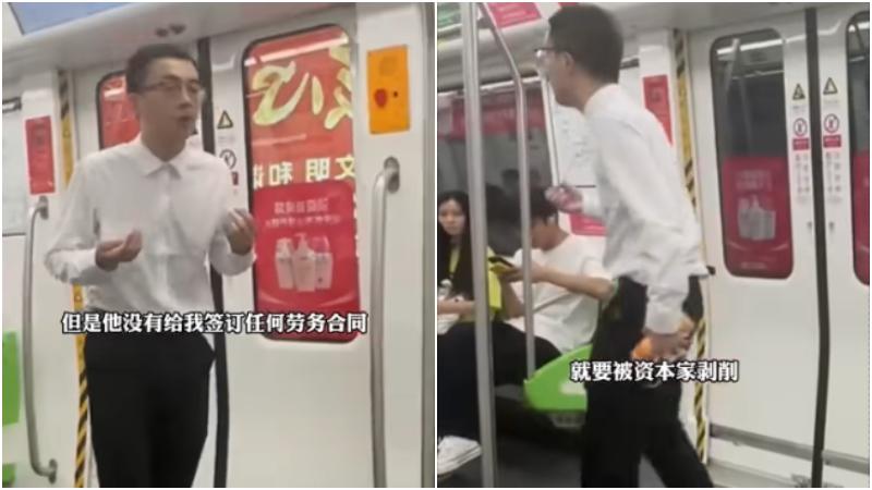 小葛在地鐵裏大控訴。（圖/翻攝《網易》）