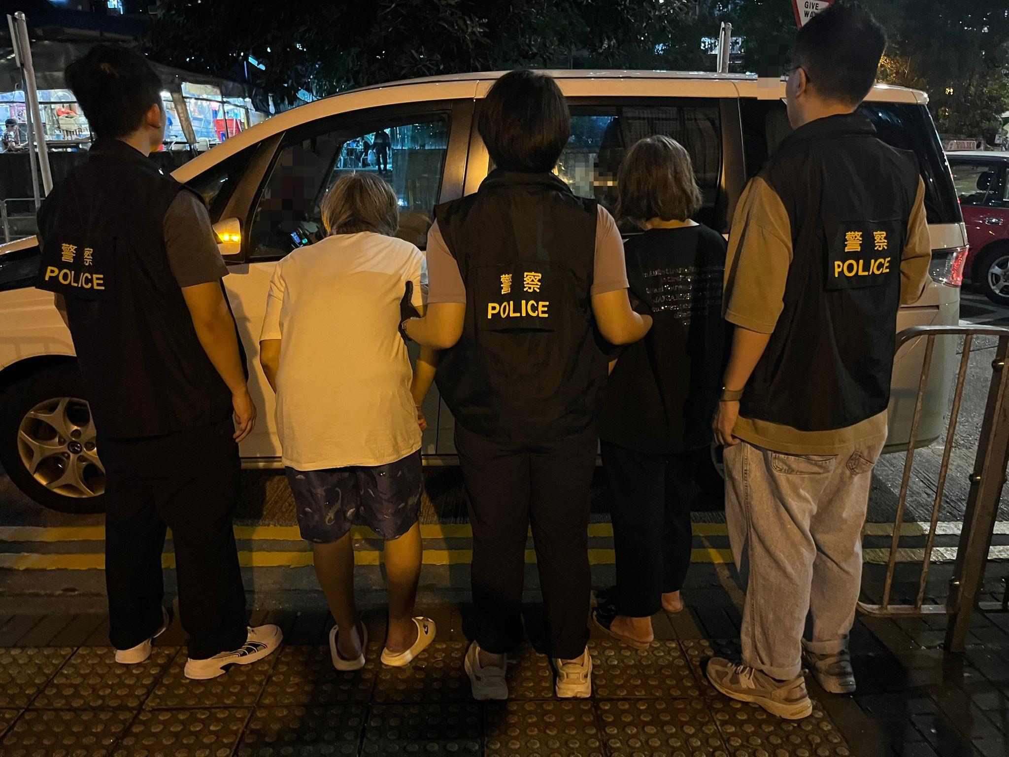 警黃大仙下邨檢海洛英及太空油等毒品，兩名六旬婦被捕。(警方圖片)