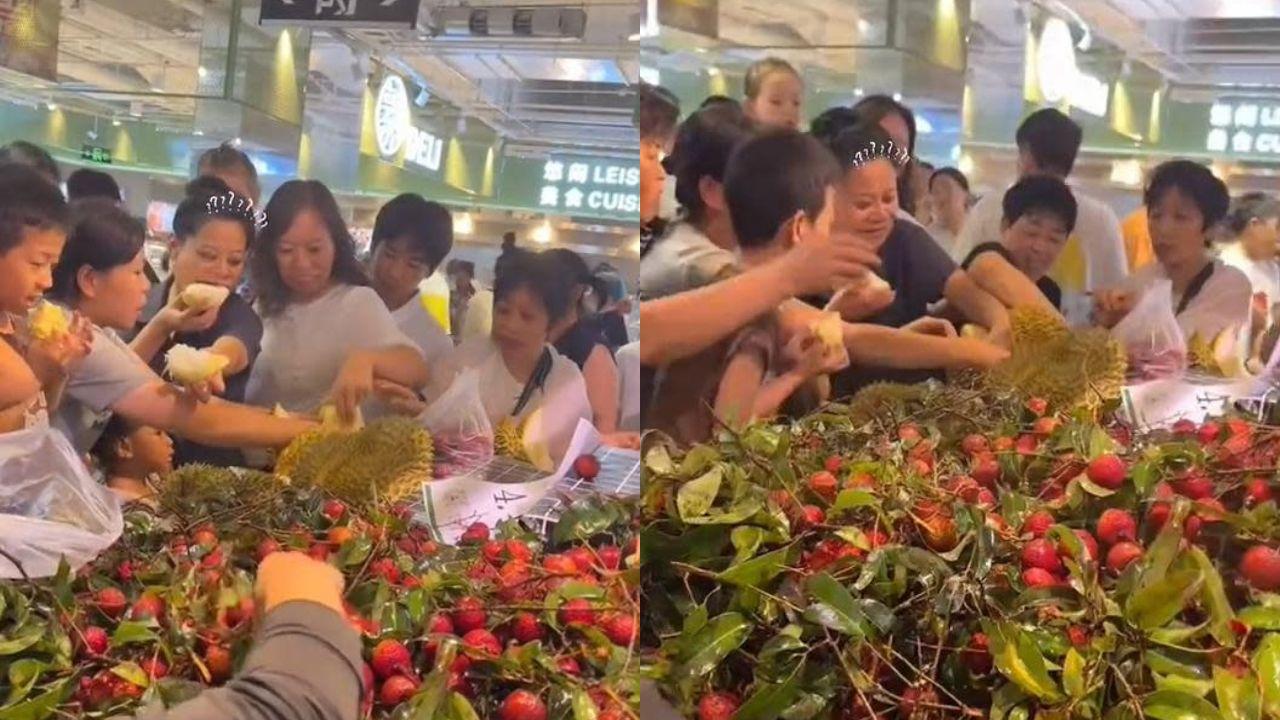 河北超市開業遇零元購　大媽們強行開榴槤試食嚇窒網民