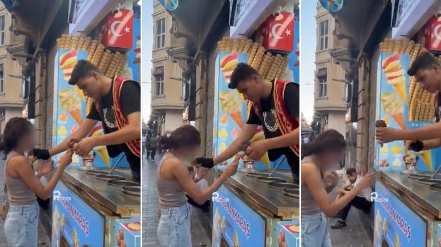 店員把沒有雪糕的雪糕筒插入事主的乳溝，行為涉性騷擾。(互聯網)