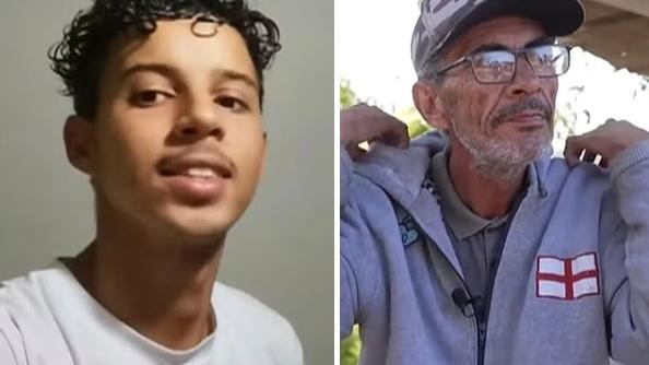 遇害的19歲青年桑托斯(左圖)，涉嫌落毒殺人的繼父阿德米爾遜(右圖)。(互聯網)