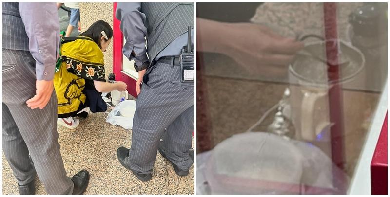 一名中年女子疑在銅鑼灣時代廣場地庫電梯旁用電子煲偷接商場電源煲西米露，煮約半小時，引發路人圍觀，職員介入勸阻