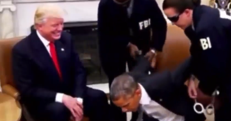 特朗普在旗下社交平台Truth Social上傳一段前總統奧巴馬被捕的人工智能（AI）生成影片。(AI生成影片)