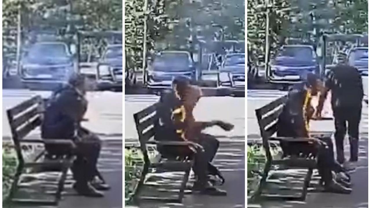 未熄煙蒂燒著衣服，男子秒變火球，旁人受驚急急走。(X)