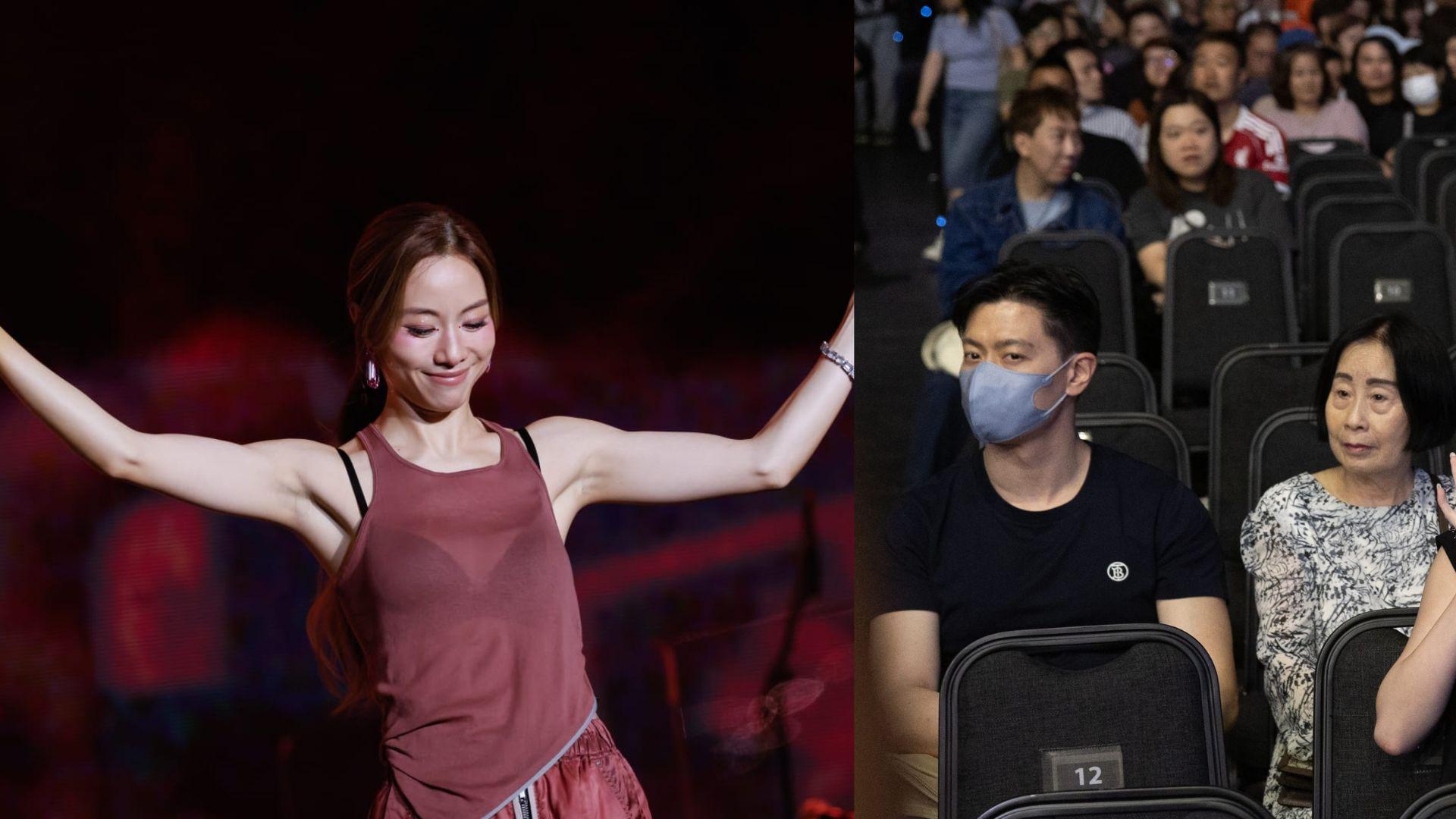 Stephy鄧麗欣首站拉闊舞台透黑bra 台灣男友偕未來外母低調捧場