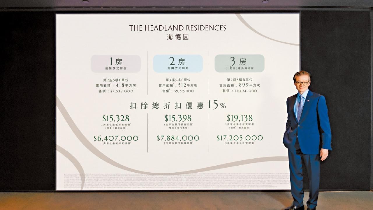 海德園推120伙 一房641萬入場