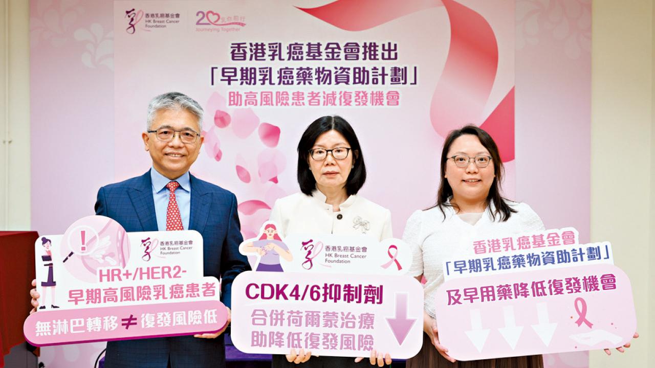 早期乳癌藥物資助計劃 助高風險者減復發