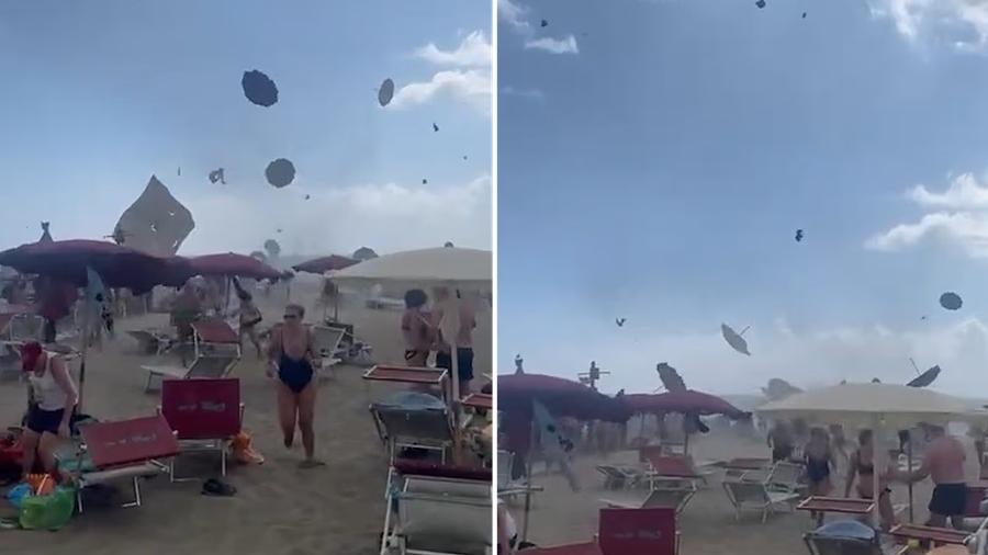 水龍捲突襲意大利沙灘 泳客雞飛狗走(有片)