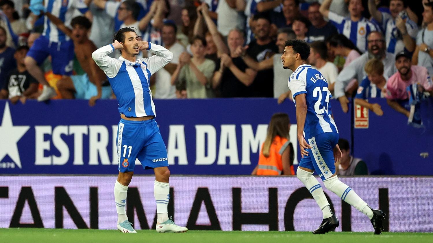 皮亞米拿為愛斯賓奴反勝馬德里體育會2:1。(路透社)