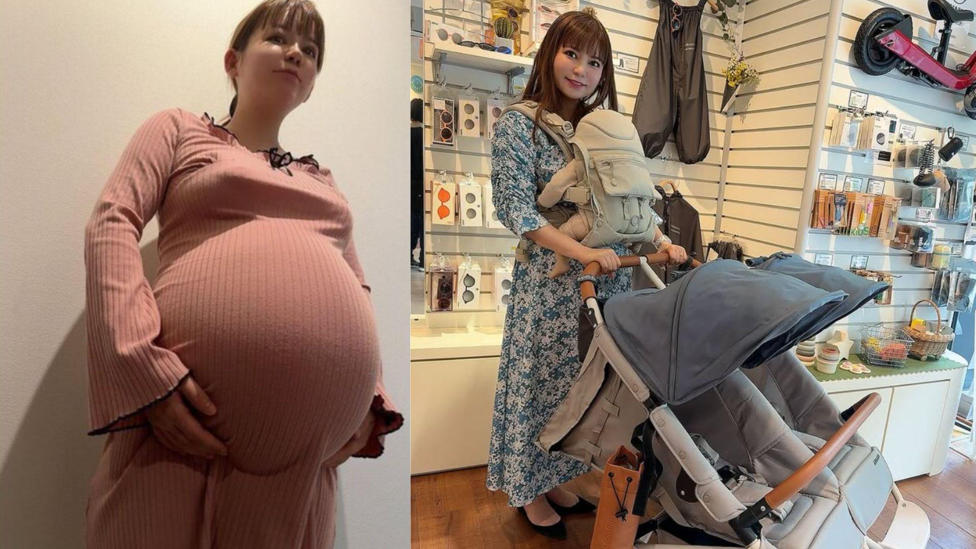 中川翔子首度懷孕曬西瓜級巨肚 陀孖仔選購雙胞胎BB車