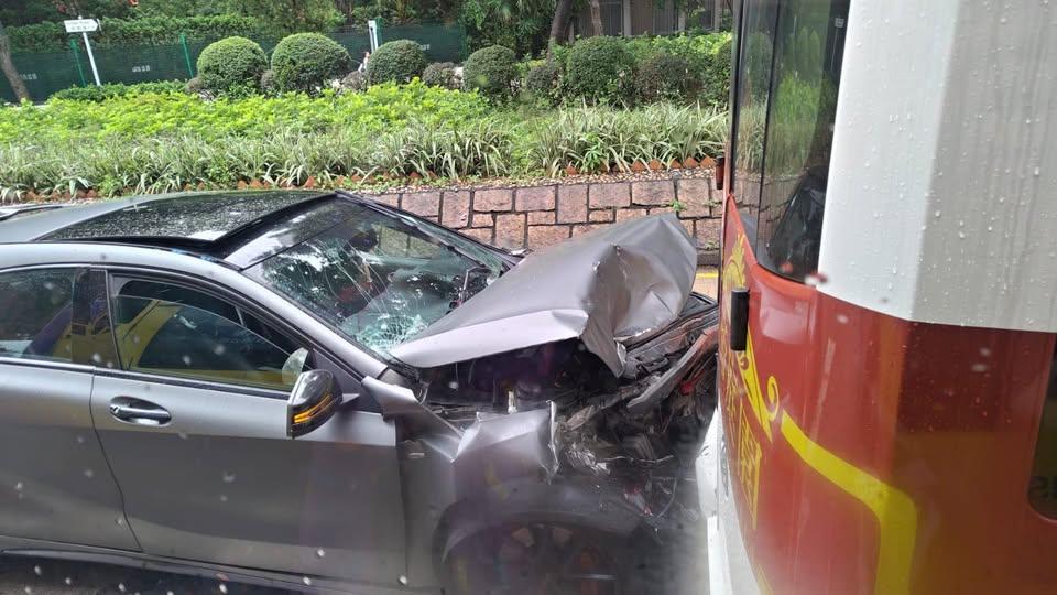 油麻地發生交通意外。（fb「車cam L（香港群組）」圖片）