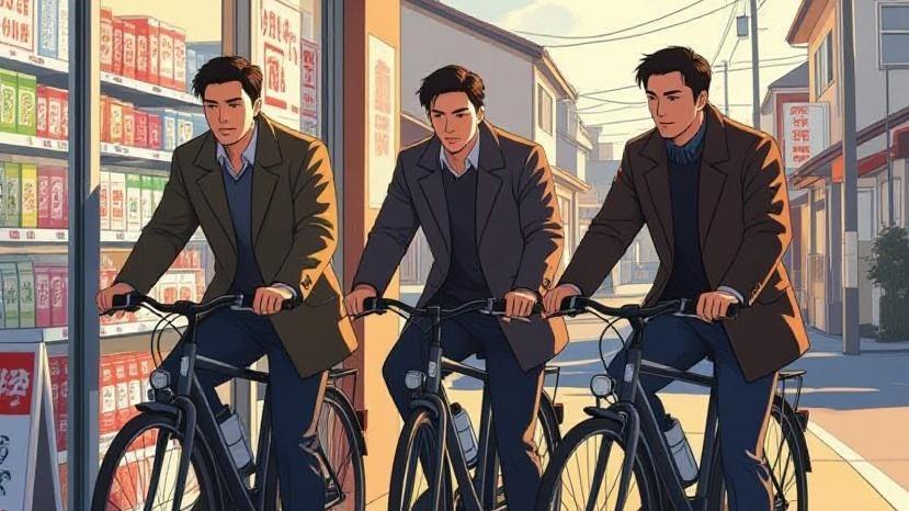 3名中國人涉嫌在京都偷走3架單車被捕。(AI製圖)