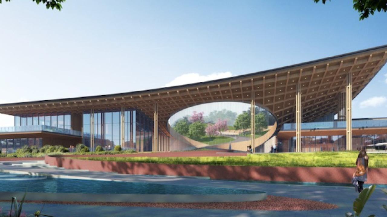 央視報道，閉幕式將在成都世園會「國際友誼館」舉行。（四川省國資委網站圖片）