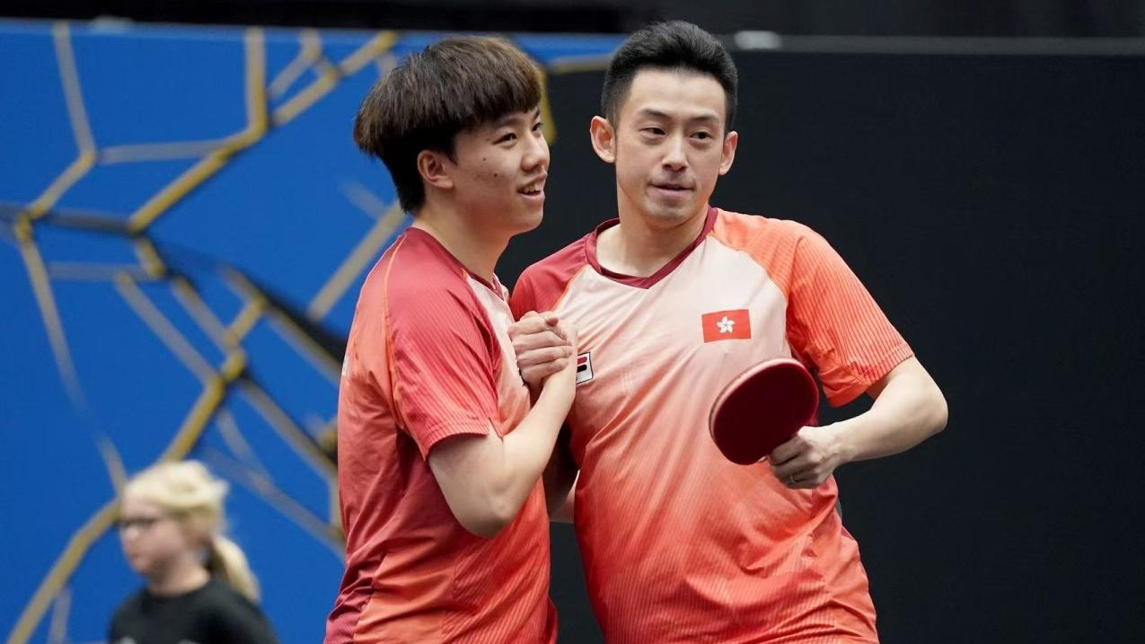 黃鎮廷和陳顥樺晉級WTT歐洲大滿貫賽瑞典站男雙決賽。（WTT微博）