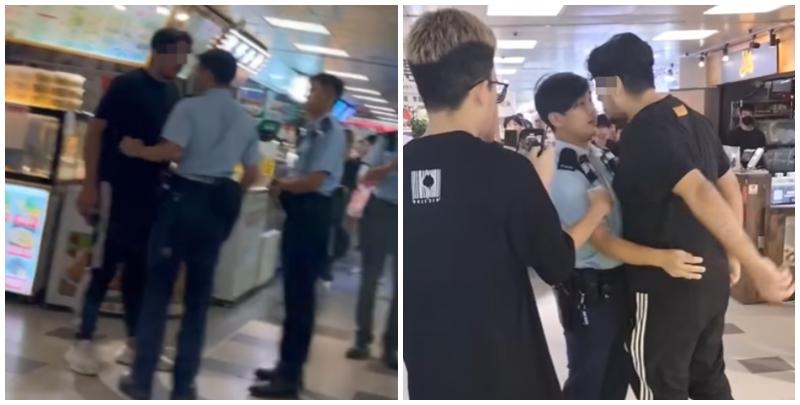 葵涌廣場2樓一間二手書店，一名22歲、持有香港身份證的巴基斯坦裔男銷售員疑因爭客問題與鄰舖職員起爭執。期間有人報案求助。警員處理案件期間有人極不合作及情緒激動，最終以「在公眾地方作出擾亂秩序行為」拘捕男子。(Threads)