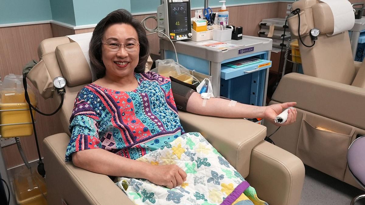 楊何蓓茵隔咗兩個月終於兌現到捐血承諾。(楊何蓓茵FB)