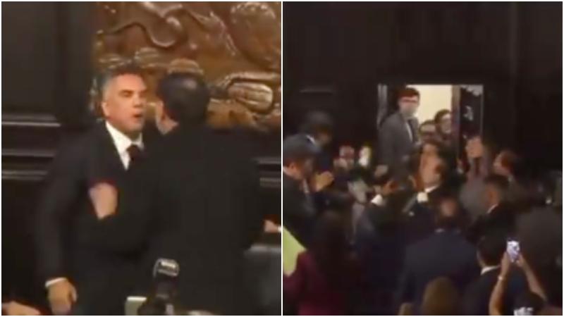 墨西哥議會爆發全武行。