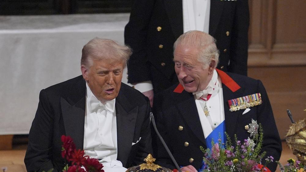 查理斯三世為特朗普舉行國宴，讚揚決心解決國際衝突。(AP)
