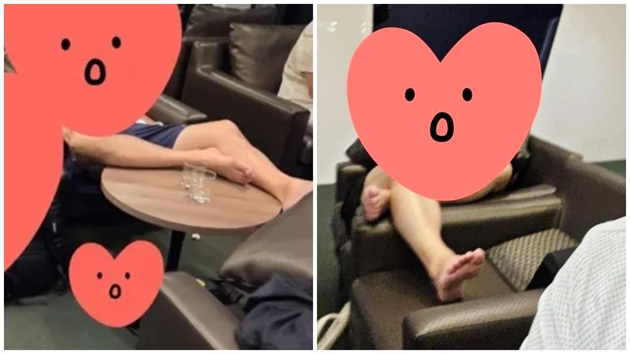 南韓遊客機場赤腳放抬，同胞狠批：和中國人無分別。(Bobe Dream)