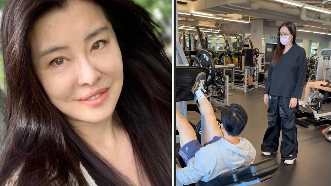 王祖賢現身健身室睇教練操肌