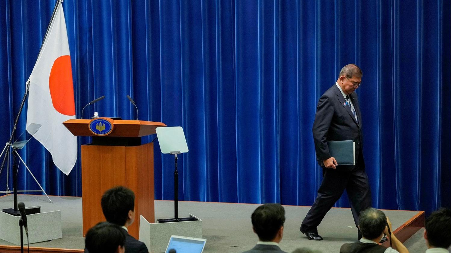 石破茂宣布辭職。(路透社)